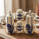 Porcelain Oil Dispenser & Salt Shaker Set - 4 Pcs